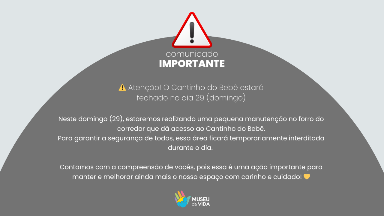 Comunicado Cantinho do bebe