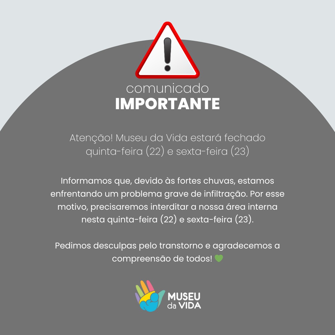 Comunicado Museu fechado