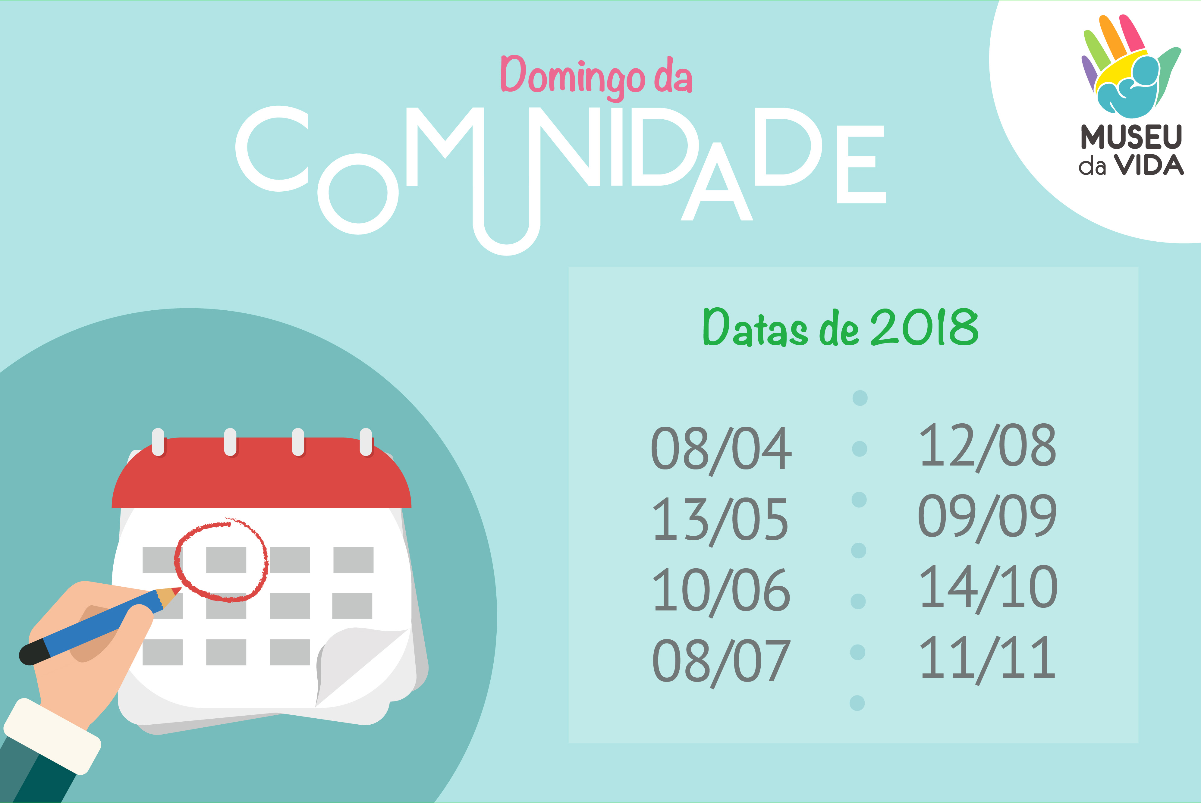 Domingo da comunidade Datas certo